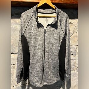 Women's Gray and Black Zip-Up Jacket